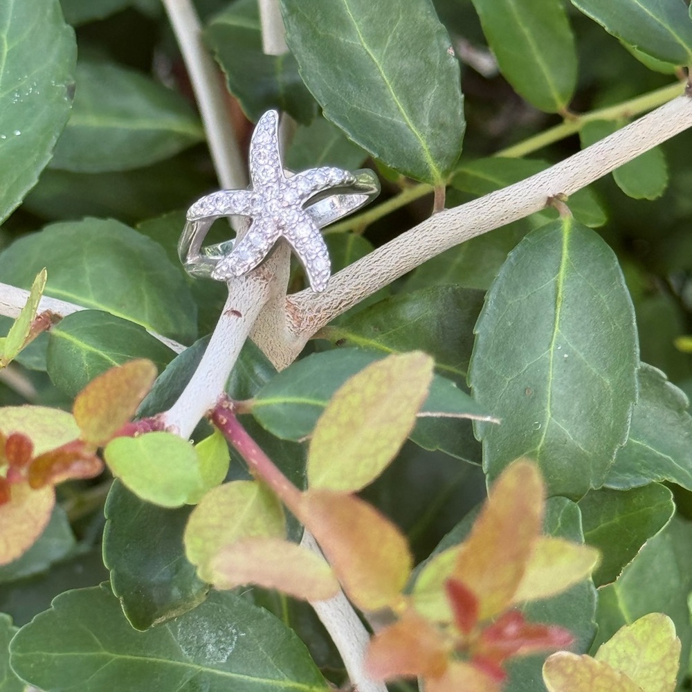 Sterling Silver Starfish Ring Size 5